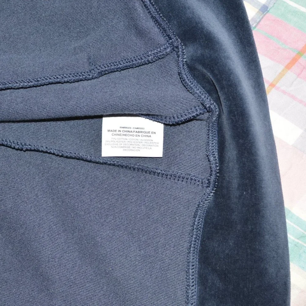 Jordan Men's Navy Blue Velour Zip-Front Sweater with Light Blue Jumpman